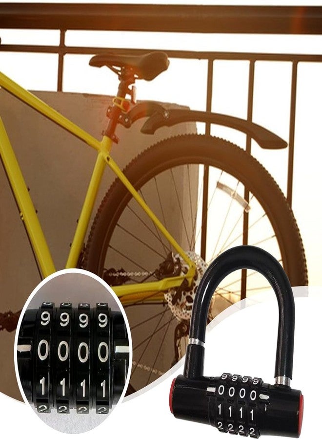 Divik Bike Lock 4 Digit, Heavy Duty Keyless Number Lock with 4-Digit Code, Waterproof Anti-Theft Resettable Password U-Lock for Motorbike, Bicycle, Scooter, Gym, School, Gate & Locker (1Pcs) - Image 4